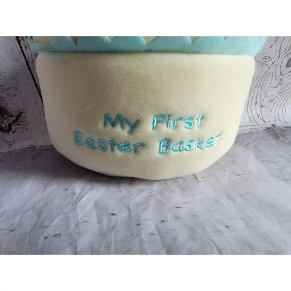 Baby Gund My First Easter Basket Plush With Baby Rattle Complete Set